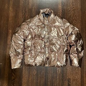 Mother gold small puffer jacket